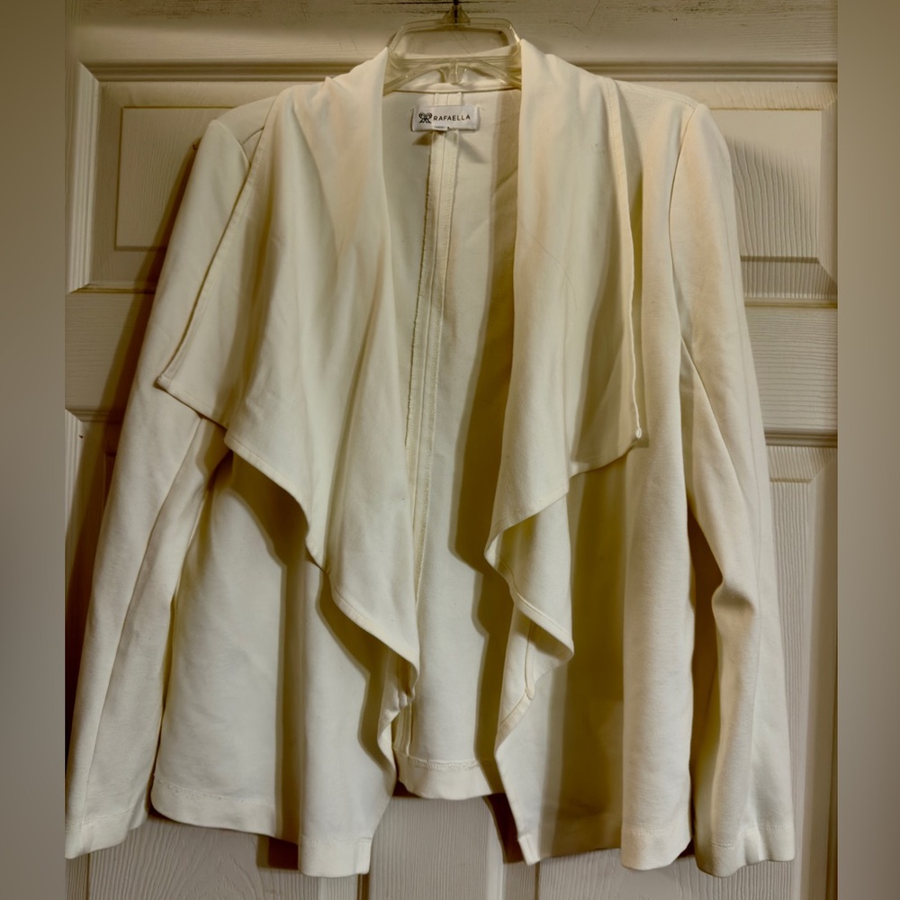 Rafaella Women's Cream Waterfall Oversized Chunky Cardigan Size‎ M EUC